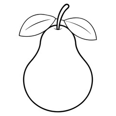 Aufkleber - Pear Fruit Coloring Book Page – Line Art Outline Drawing for Botanical and Educational Illustration