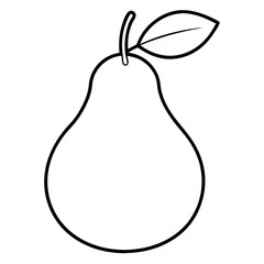 Aufkleber - Pear Fruit Coloring Book Page – Line Art Outline Drawing for Botanical and Educational Illustration
