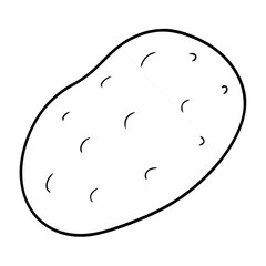 Aufkleber - Potato Coloring Book Page Line Art Drawing Outline