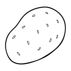 Aufkleber - Potato Coloring Book Page Line Art Drawing Outline