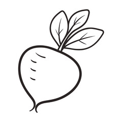 Aufkleber - Radish Coloring Book Page Line Art Drawing Outline Design