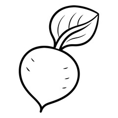 Poster - Radish Coloring Book Page Line Art Drawing Outline Design
