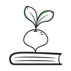 Aufkleber - Radish Coloring Book Page Line Art Drawing Outline Design