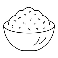 Aufkleber - Rice Coloring Book Page Line Art Drawing Outline