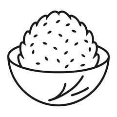 Aufkleber - Rice Coloring Book Page Line Art Drawing Outline