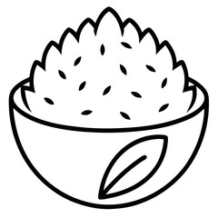 Aufkleber - Rice Coloring Book Page Line Art Drawing Outline