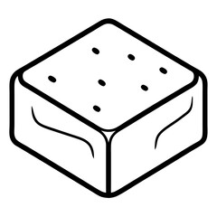 Aufkleber - Tofu Coloring Book Page Line Art Drawing Outline