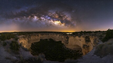 Wall Mural - milky way canyon panorama