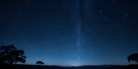 Aufkleber - Night Sky Backdrop, Dark Blue Starry Background, Celestial Texture, Peaceful Night. Starfield Illustration, Creating A Serene And Beautiful Atmosphere With Tiny Stars And Depth Of Field. Amazing