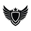 © Nitai Bhowmik - Military Eagle Crest Vector – Patriotic Shield Emblem with Wings Spread Silhouette