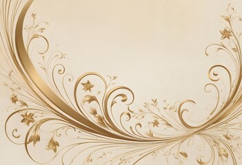 Aufkleber - Elegant Background Texture. Golden Curves Design. Soft Neutral Tone. Star Pattern Texture Adds Depth. Serene Quality Ideal For Formal Artistic Projects.