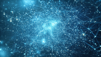 Wall Mural - celestial blue gradient: exploring the vast expanse and ethereal beauty of a sprawling cosmic nebula