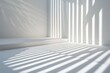 © Anat art - Clean lines and shadows created by light strips on a white surface in a modern, minimalist space
