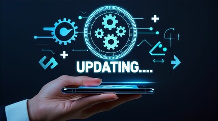 operating system upgrade concept, installation app and software update process, modernize user equip