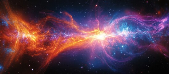 Cosmic Nebula Collision, Space, Science, Background, Stock Photo