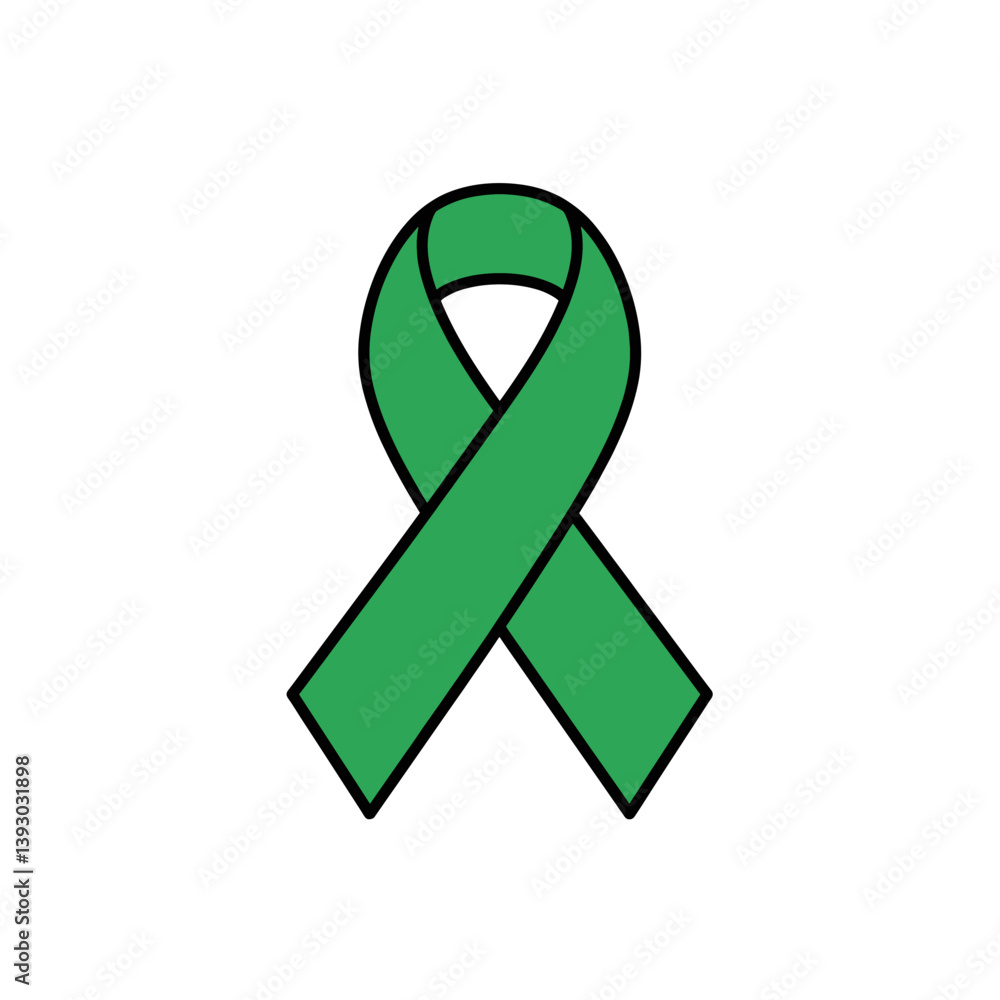 Symbol of Advocacy: A single vibrant green ribbon, a universally ...
