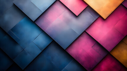 Wall Mural - a colorful pattern of squares with a blue square in the middle