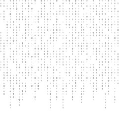 Wall Mural - digital binary code. computer matrix data falling numbers. binary code. binary code matrix.