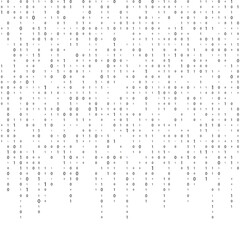 Wall Mural - digital binary code. computer matrix data falling numbers. binary code. binary code matrix.
