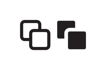 Linked squares icon in outline and solid style vector