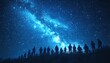 © Cindy - Silhouetted people standing and gazing at the starry night sky