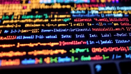Vibrant Code: A Close-Up of Colorful Programming on a Laptop Screen