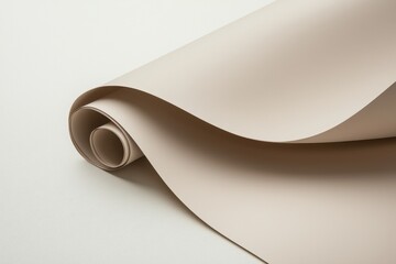 Wall Mural - soft beige paper roll with smooth curves and gentle texture