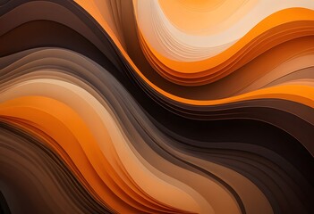 Aufkleber - Abstract Warmth Gradient, A Dreamy Flowing Texture. Gentle Orange Hues Blend With Darker Tones Creating Depth. Light Waves Evoke Artistic Feeling. Backgrounds Use This.