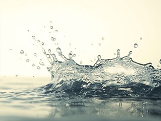 Fototapete - Dramatic Water Splash Macro Shot Fresh Clean Water Action Freeze Frame for Background or Element : Generative AI