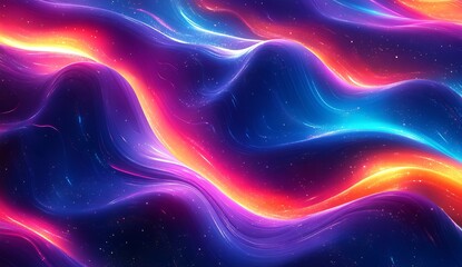 Fototapete - Flowing waves of vibrant colors creating a mesmerizing abstract background full of energy and motion : Generative AI