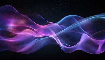 Aufkleber - Mesmerizing wave patterns in a spectrum of colors flowing gracefully in a digital fantasy landscape : Generative AI