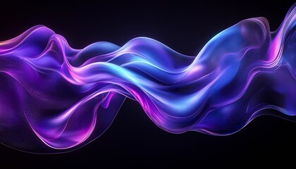 Fototapete - Sinuous flowing waves in striking pink and blue shades adding depth to artistic designs : Generative AI