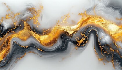 Aufkleber - Captivating marble artwork with dynamic golden swirls enhancing modern elegance for highend interior designs : Generative AI
