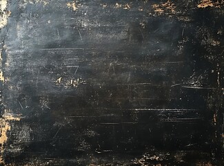 Aufkleber - Distressed Black Grunge Texture Background Abstract Dark Design Weathered Surface Old Wall Paint Vintage Retro Style : Generative AI