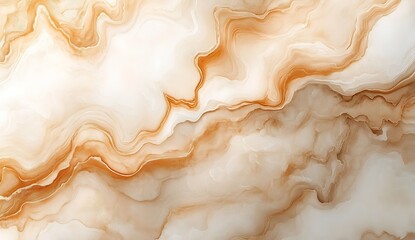 Fototapete - Elegant beige and orange abstract marble waves creating a sophisticated and stylish digital background : Generative AI