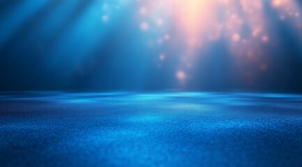 Aufkleber - Abstract Blue Background with Spotlights and Bokeh Lights Magical and Atmospheric Texture Backdrop Design : Generative AI