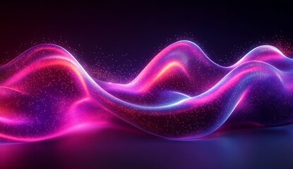 Poster - Mesmerizing flowing waves featuring bright pink and blue hues reminiscent of cosmic energy : Generative AI