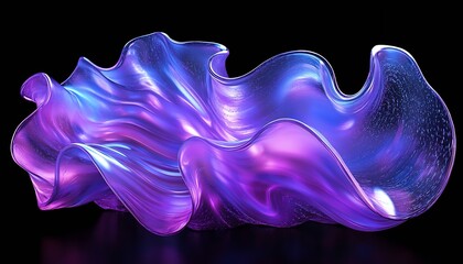 Leinwandbilder - Dynamic and Colorful Glass Art Piece with Iridescent Purple and Blue Tones : Generative AI