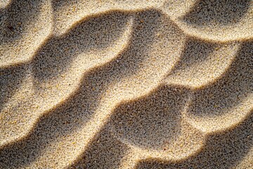 Aufkleber - Golden Sand Ripples Texture Background Close Up with Sunlight and Shadows for Desert Beach Summer Concept : Generative AI