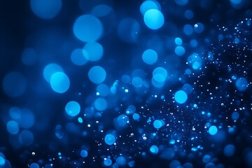 Aufkleber - Abstract Blue Bokeh Lights and Sparkles Background Festive and Elegant Holiday Celebration and Party Decoration Magical and Dreamy : Generative AI