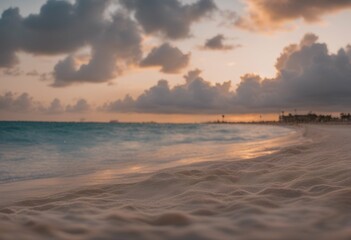 Wall Mural - during cancun beach sunset tropical travel island sea paradise city place exotic sky coast blue roo landscape holiday caribbean mexico nature palm destination beautiful vacation ocean tour tourism