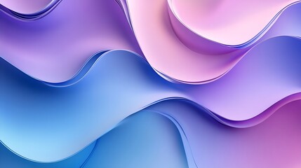 Poster - Abstract Background with Soft Pastel Waves in Pink Purple and Blue for Modern Design and Creative Art : Generative AI