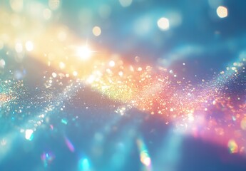 Aufkleber - Glistening Sparkles on a Soft Gradient Background with a Dreamy Color Palette for Visual Impact : Generative AI