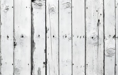 Aufkleber - White Washed Wooden Planks Background Rustic Texture and Vintage Style for Creative Projects Woodgrain Pattern : Generative AI
