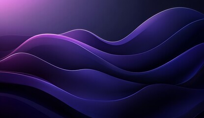 Poster - Smooth undulating waves in rich purple hues creating a captivating visual for digital artwork and media : Generative AI