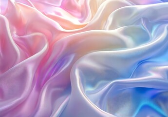 Aufkleber - Abstract Soft Pastel Silk Fabric with Smooth Folds Ideal for Fashion Backgrounds and Decorative Designs : Generative AI