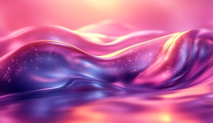 Fototapete - Mesmerizing abstract waves of color and light in vibrant pink and purple hues creates a captivating visual experience : Generative AI