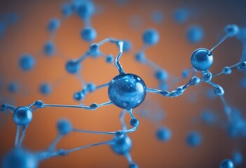 Wall Mural - model bacgkround molecular background blue liquid atoms dna drop molecule serum structure water scie