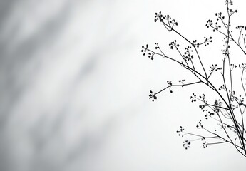 Poster - Minimalist Plant Silhouette Against a Bright Sky Depicting Serenity and Natural Beauty : Generative AI