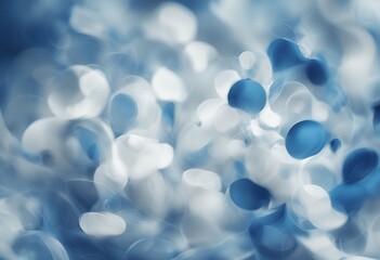Poster - abstract shapes illustration white blue diverse organic vibrant geometric element graphic unique tex